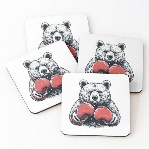 Item preview, Boxing Bear Red Combat Stand  designed and sold by Martial-Art-23.