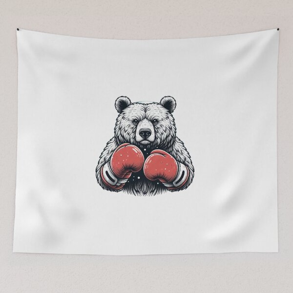 Item preview, Boxing Bear Red Combat Stand  designed and sold by Martial-Art-23.