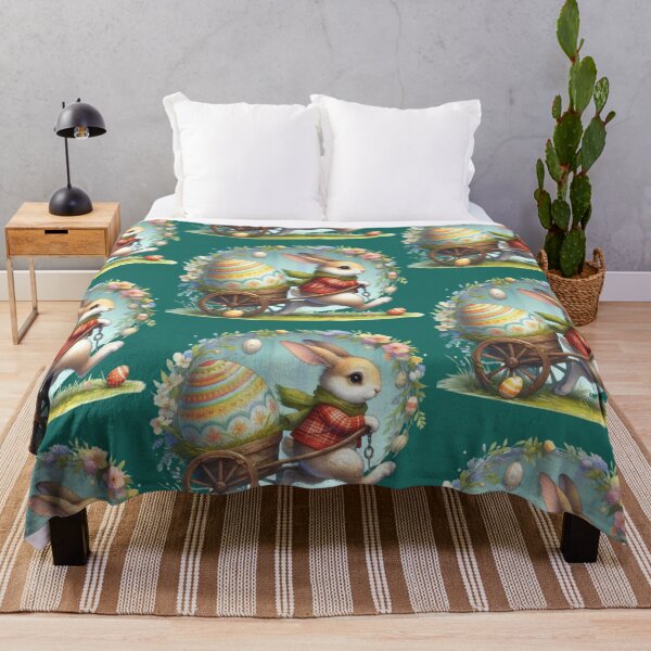 Item preview, Happy Easter, a hare is pulling a cart with a colorful Easter egg designed and sold by JaroDesign2023.