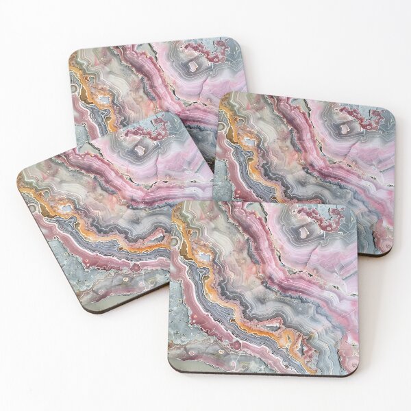 Item preview, Abstract Art Pink Grey Agate Design Nature Print  designed and sold by fluffstuffgifts.
