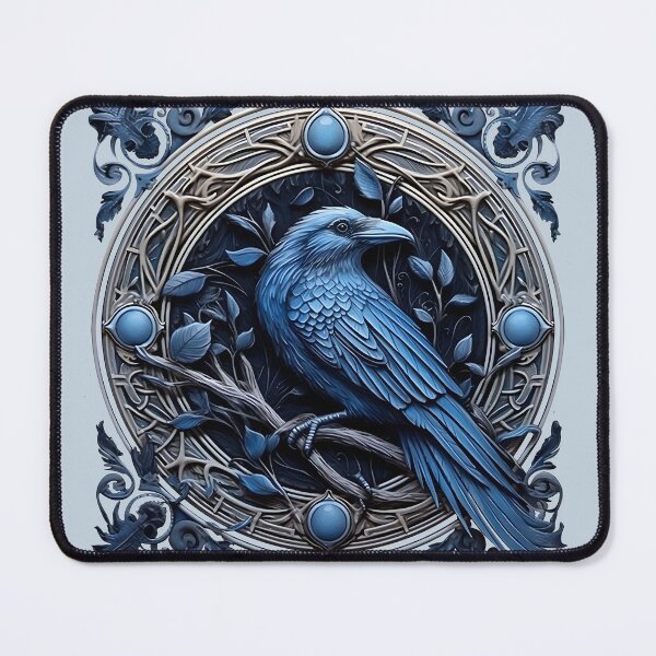 Item preview, Viking raven, Blue celtic raven, viking ornament, for dad, dad, happy dads day designed and sold by PRYMULLART.