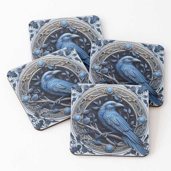 Item preview, Viking raven, Blue celtic raven, viking ornament, for dad, dad, happy dads day designed and sold by PRYMULLART.