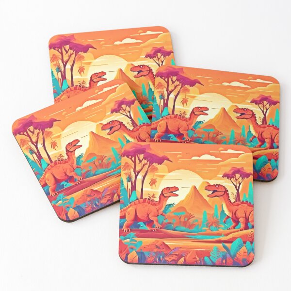 Item preview, Warm Tone Dino Scene designed and sold by Health And Fitness Posts e-Store.