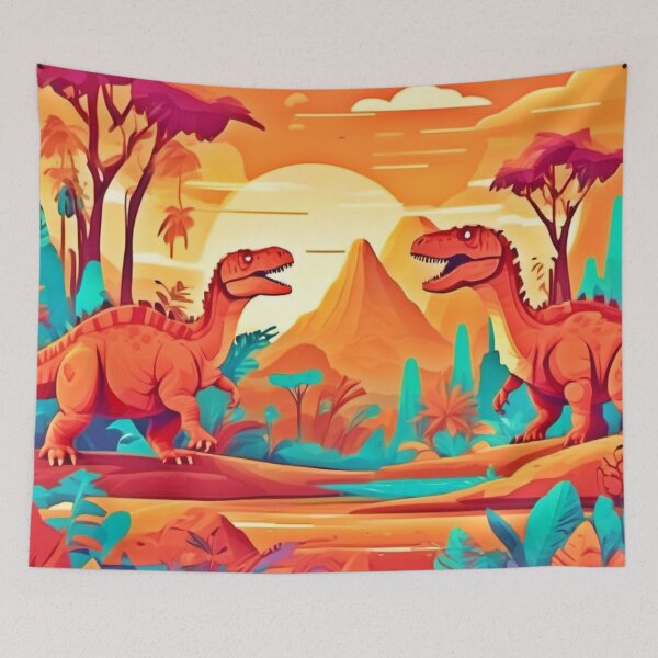 Item preview, Warm Tone Dino Scene designed and sold by Health And Fitness Posts e-Store.