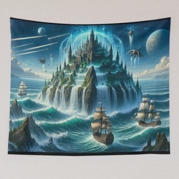 Item preview, Pirate Ships Attack Castle on Island designed and sold by EXON-Publishing.
