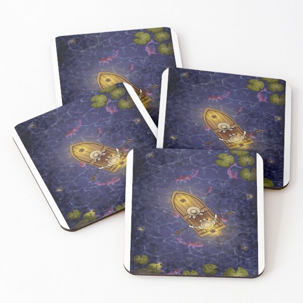 Item preview, relaxing Koi pond night life designed and sold by ShallaKowalenko.