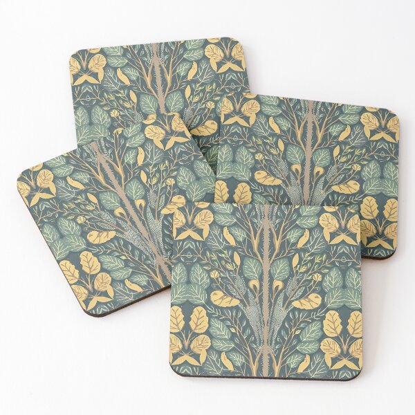 Item preview, Gold and green leafs pattern designed and sold by Tajdi.