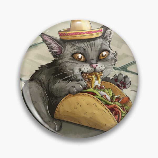 Item preview, kitty cat eating a taco designed and sold by designssublime.