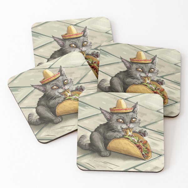 Item preview, kitty cat eating a taco designed and sold by designssublime.