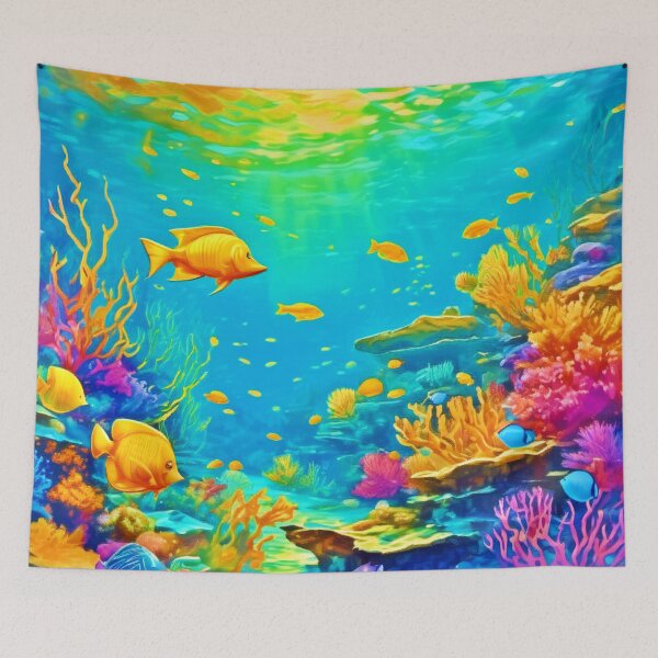 Item preview, Underwater Scene in Cool Tones designed and sold by Health And Fitness Posts e-Store.