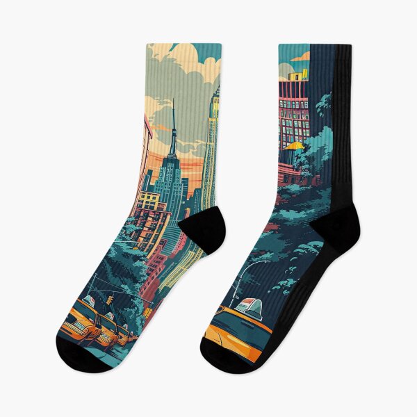 Item preview, Sunset over the New York skyline with the iconic yellow taxis and the Empire State Building designed and sold by Jerhus.