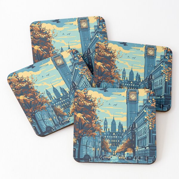Item preview, Autumn evening in London with Big Ben and vibrant street life designed and sold by Jerhus.