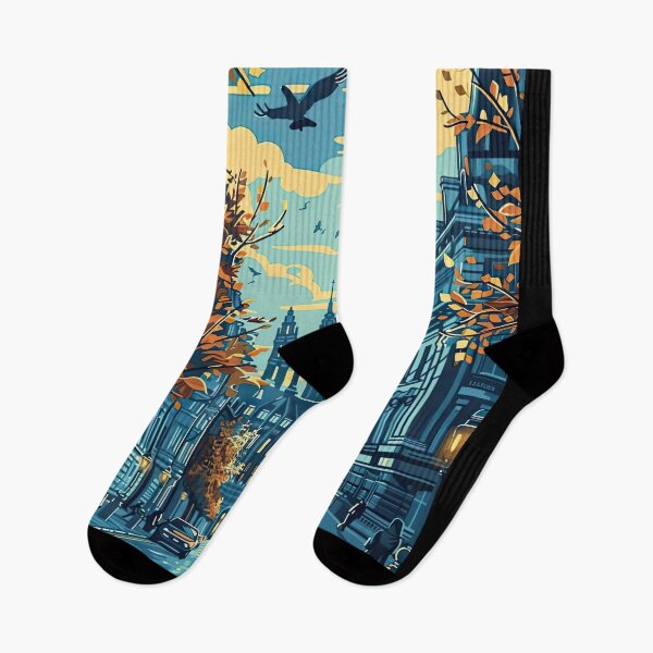 Item preview, Autumn evening in London with Big Ben and vibrant street life designed and sold by Jerhus.