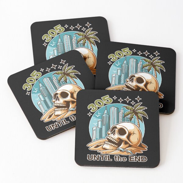 Item preview, 305 UNTIL the END - Skull on Miami Beach designed and sold by patriotwardrobe.