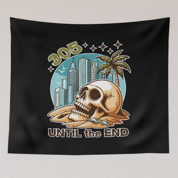 Item preview, 305 UNTIL the END - Skull on Miami Beach designed and sold by patriotwardrobe.