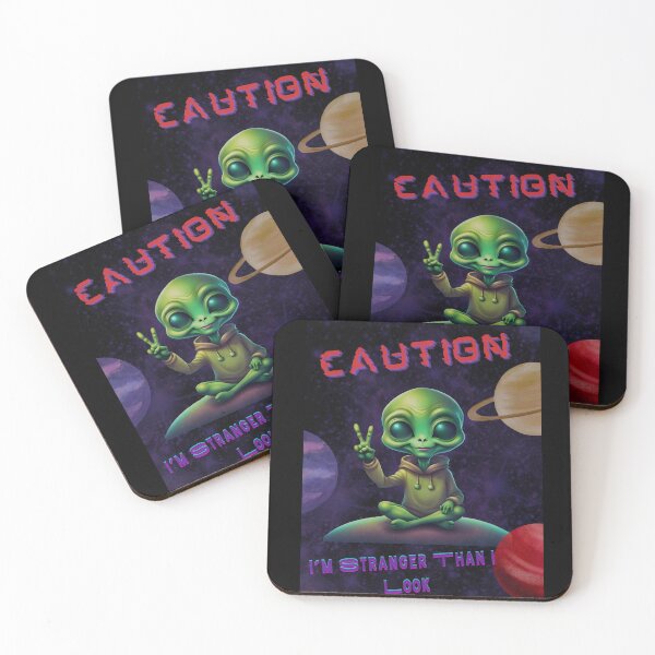 Item preview, Caution, I'm Stranger Than I Look Alien Poster designed and sold by Digital-Fusion.