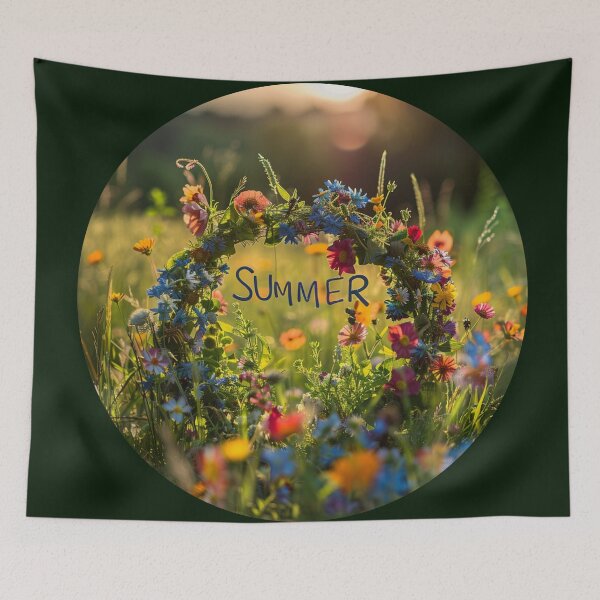Item preview,  Summer Splendor: Macro Floral Wreath designed and sold by Ace Apparel  Attire.