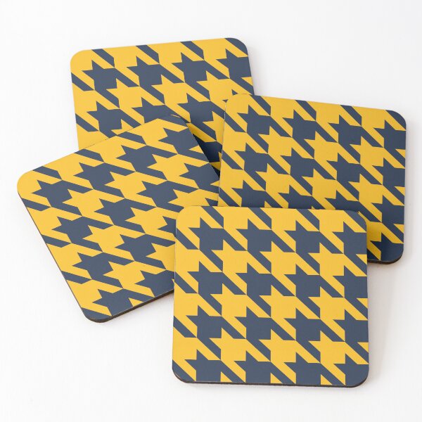Item preview, Dark blue and yellow houndstooth pattern designed and sold by LinDraws.