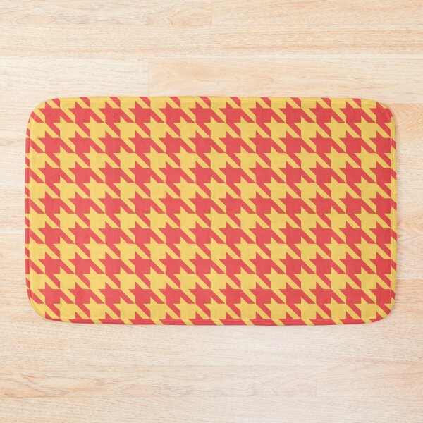 Item preview, Red orange and yellow houndstooth pattern designed and sold by LinDraws.