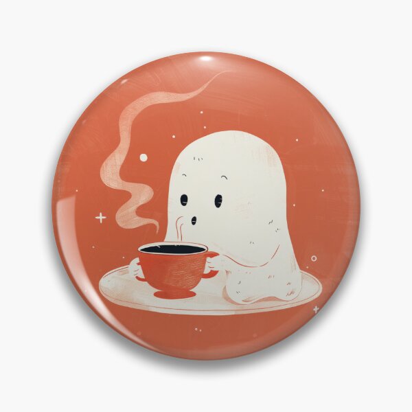 Item preview, Coffee-Loving Ghost - Ghostie in the Fall designed and sold by MedvedMagazine.