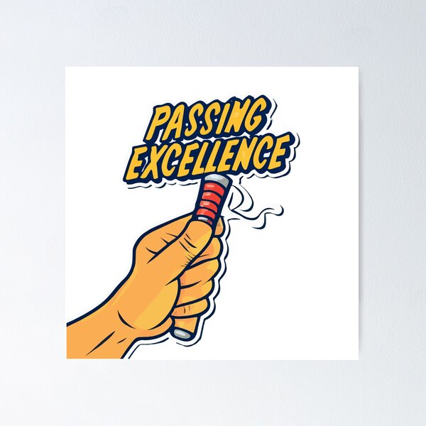 Item preview, Passing Excellence - Comic-Style Relay Race Illustration designed and sold by NiftyWrx.