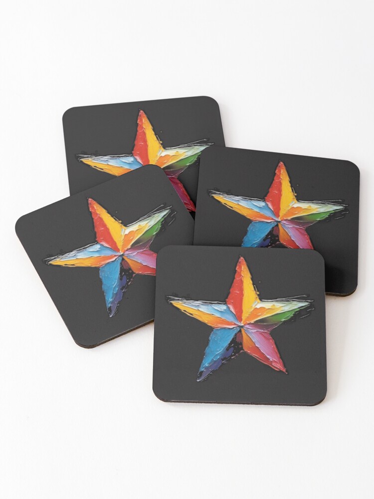 Thumbnail 1 of 5, Coasters (Set of 4), Star one  designed and sold by BubbleTextBox.