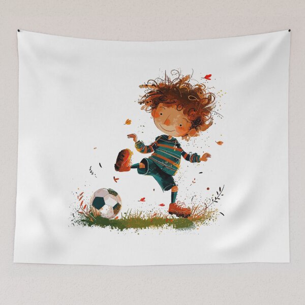 Item preview, Little Boy Playing Soccer designed and sold by Liededrom..