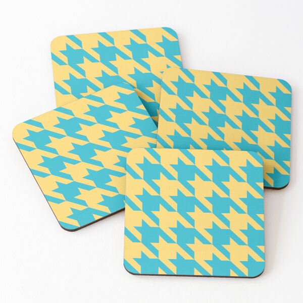 Item preview,  Blue and yellow houndstooth pattern designed and sold by LinDraws.