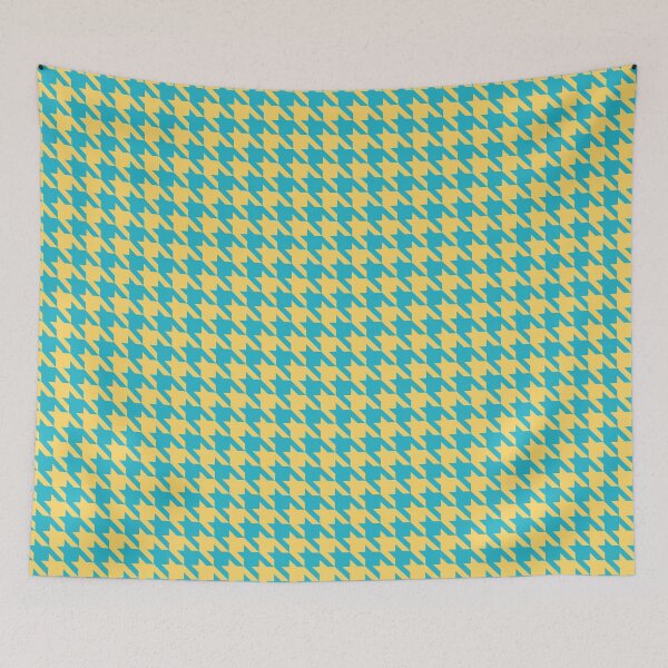 Item preview,  Blue and yellow houndstooth pattern designed and sold by LinDraws.