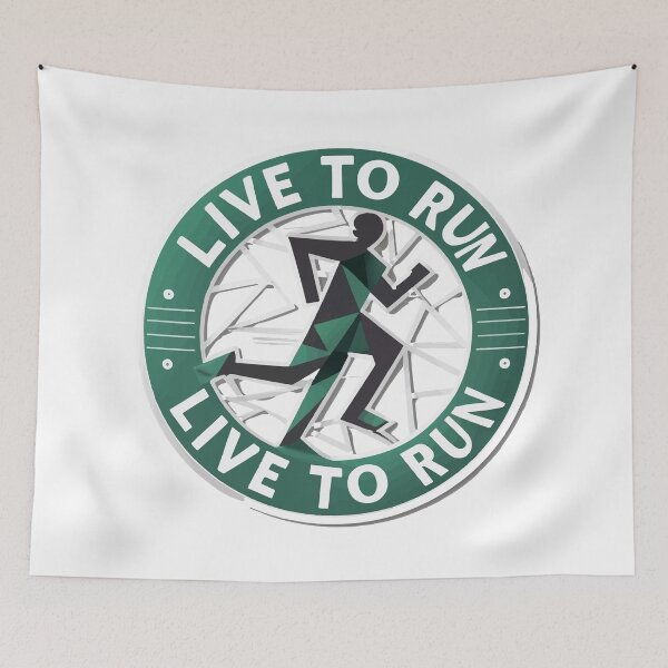 Item preview, Geometric Runner - 'Live to Run' Minimalist Design designed and sold by NiftyWrx.