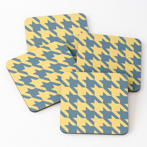 Item preview, Deep pine and yellow houndstooth pattern designed and sold by LinDraws.