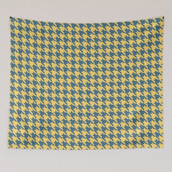 Item preview, Deep pine and yellow houndstooth pattern designed and sold by LinDraws.