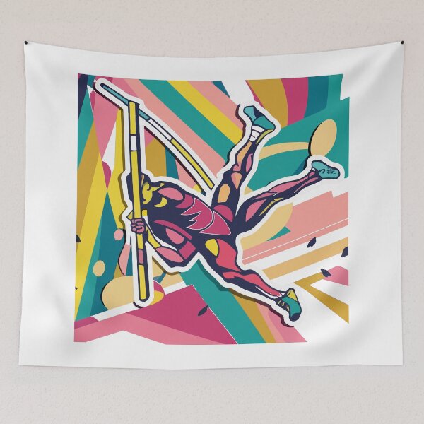 Item preview, Abstract Pole Vaulter - Modern Athletic Design designed and sold by NiftyWrx.