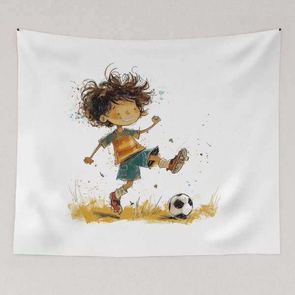 Item preview, Little Boy Playing Soccer designed and sold by Liededrom..