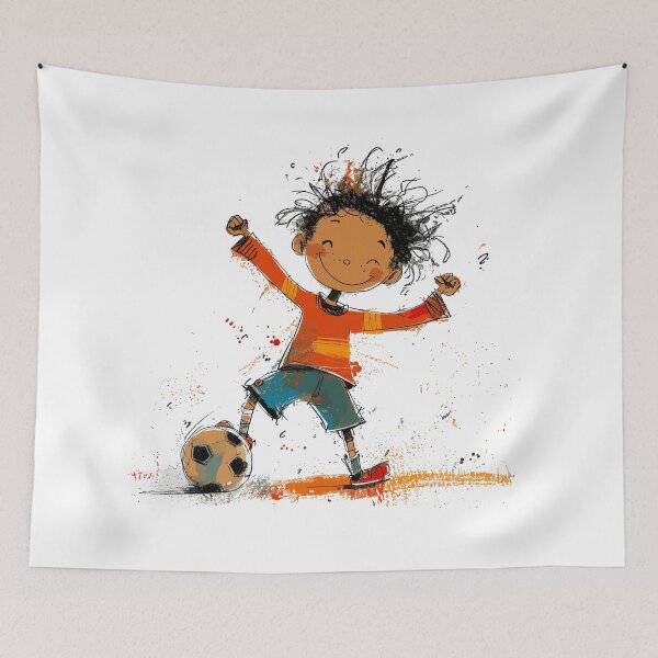 Item preview, Little Boy Playing Soccer designed and sold by Liededrom..