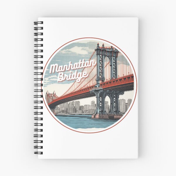 Item preview, Manhattan Bridge New York City retro screenprint  designed and sold by Kr3uzberg.