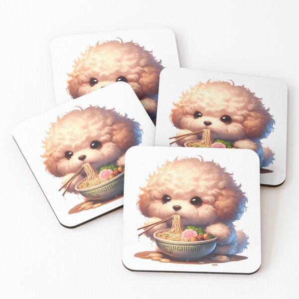 Item preview, Kawaii Puppy Eating Ramen designed and sold by Totally4Ryo.