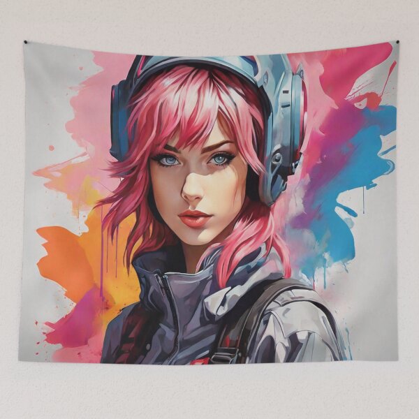 Item preview, Pink haired space chick designed and sold by auntpeg.