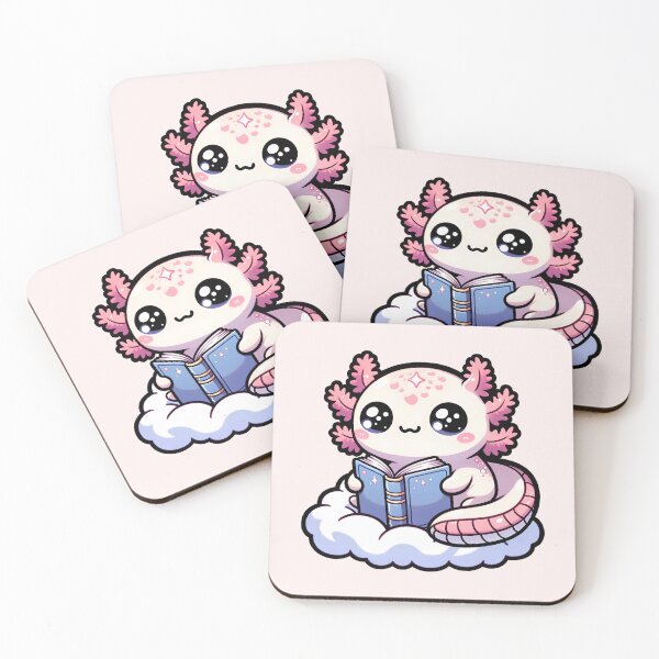 Item preview, Reading addiction. Adorable cute anime Kawaii Axolotl Reading a Book designed and sold by Unitepeople.