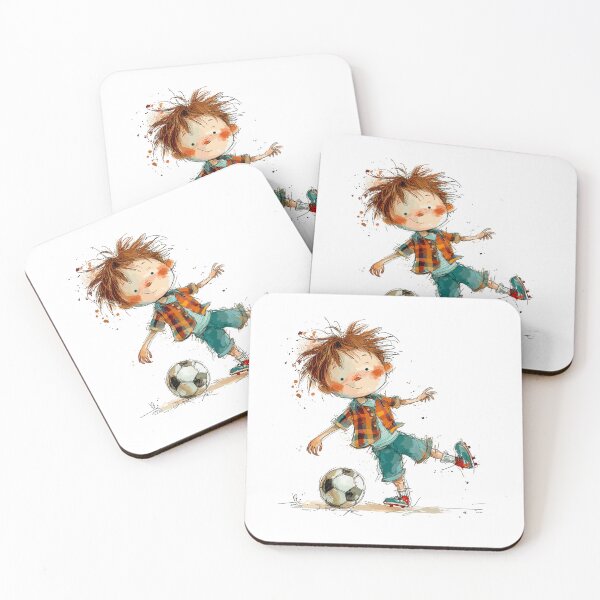 Item preview, Little Boy Playing Soccer designed and sold by Liededrom..