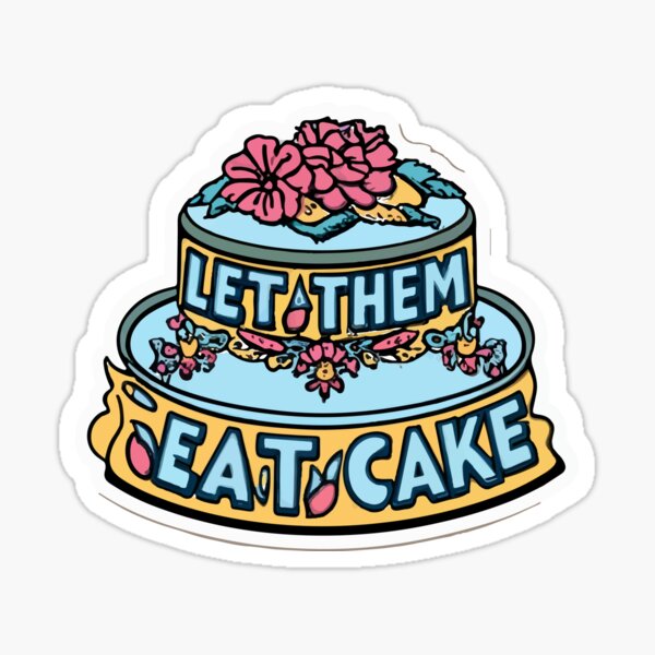 Item preview, Majestic Rococo Three-Layered Cake with 'Let Them Eat Cake' Quote designed and sold by NiftyWrx.