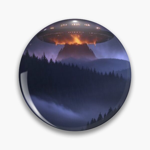 Item preview, Ufo Burning Red Above a Forest designed and sold by TheDarkWardrobe.