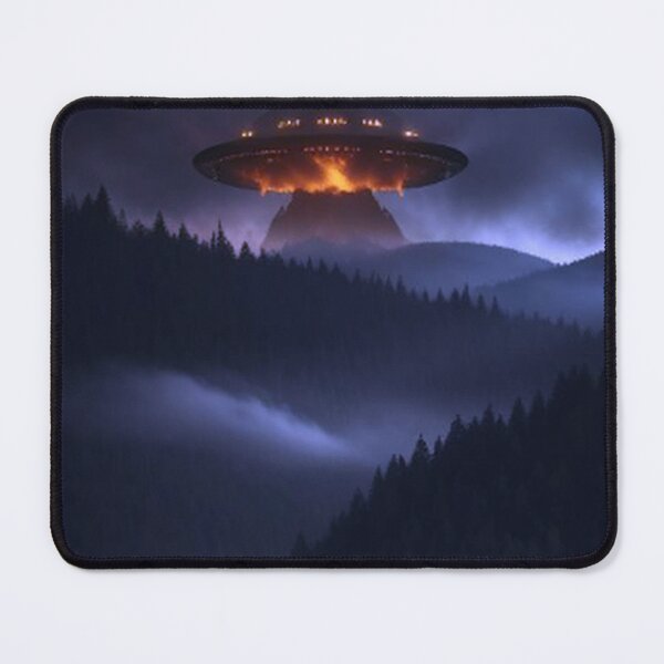 Item preview, Ufo Burning Red Above a Forest designed and sold by TheDarkWardrobe.