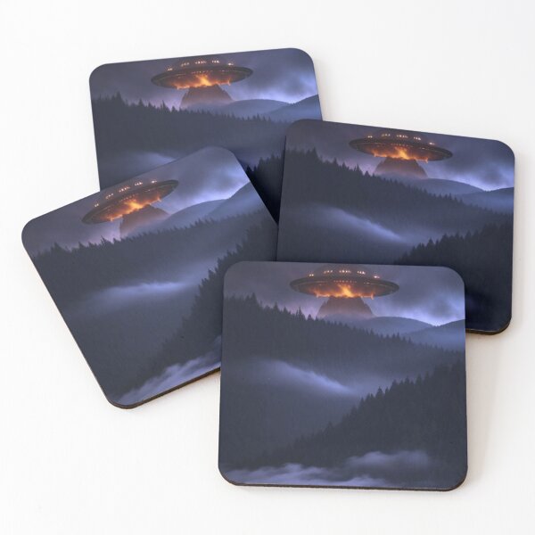 Item preview, Ufo Burning Red Above a Forest designed and sold by TheDarkWardrobe.