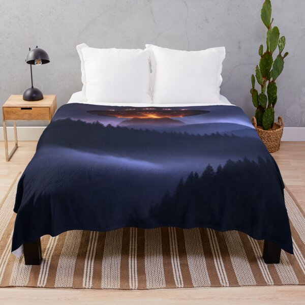 Item preview, Ufo Burning Red Above a Forest designed and sold by TheDarkWardrobe.