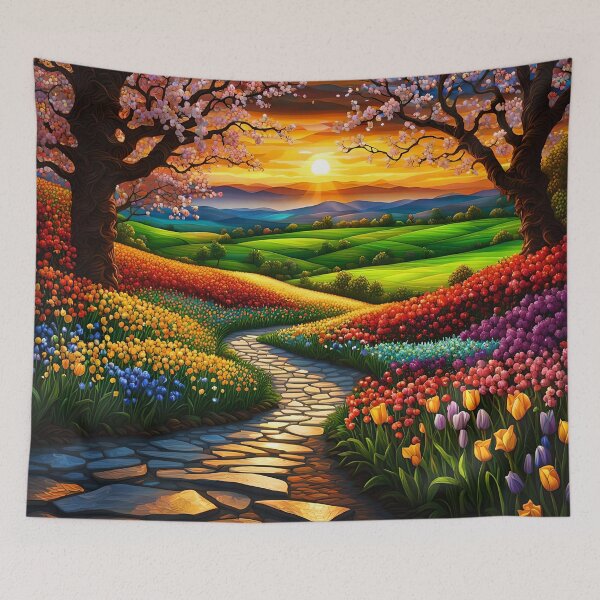 Item preview,  Springtime Sunrise Over a Countryside Path designed and sold by ChanceTwoArt.