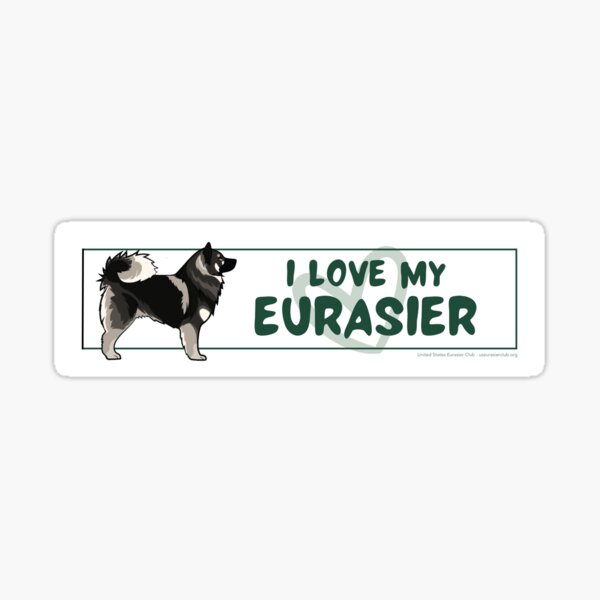 I Love My Eurasier - Wolf Grey (Melanistic Mask) Sticker