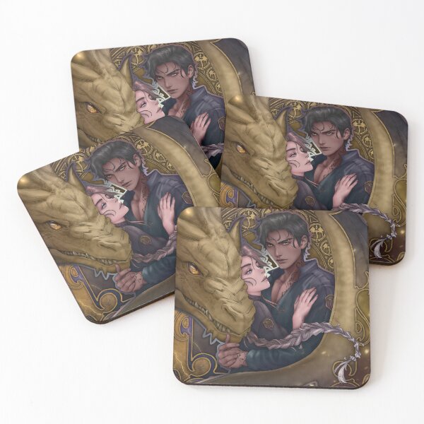 Item preview, Violet and Xaden from Fourth Wing in Art Nouveau style designed and sold by AlexaelArtworks.