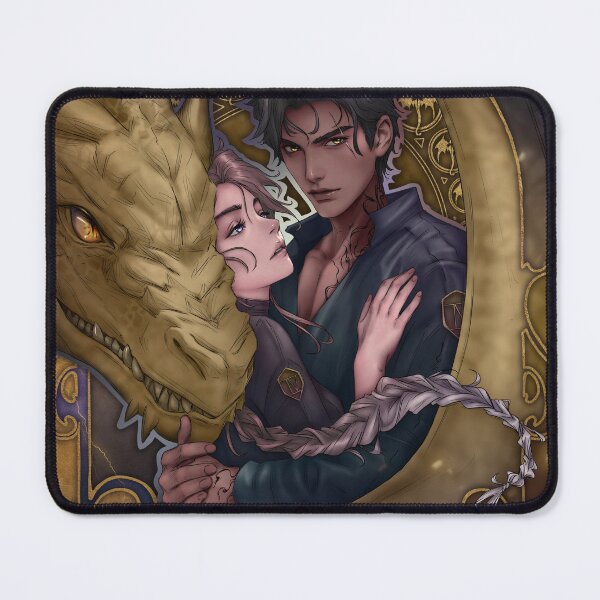 Item preview, Violet and Xaden from Fourth Wing in Art Nouveau style designed and sold by AlexaelArtworks.