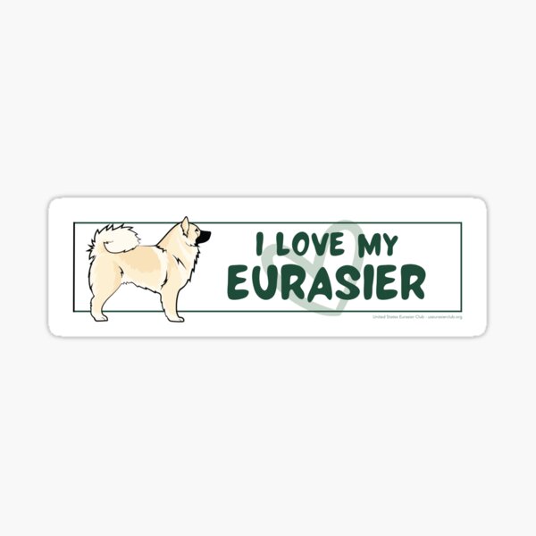 I Love My Eurasier - Cream (Melanistic Mask) Sticker